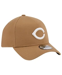 Men's New Era Khaki Cincinnati Reds A-Frame 9FORTY Adjustable Hat