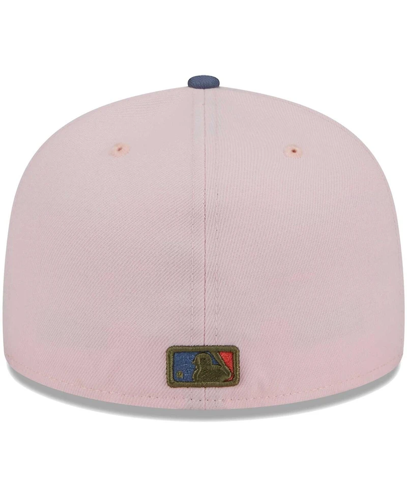 Men's New Era Pink, Blue Boston Red Sox Olive Undervisor 59FIFTY Fitted Hat