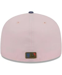 Men's New Era Pink, Blue Boston Red Sox Olive Undervisor 59FIFTY Fitted Hat