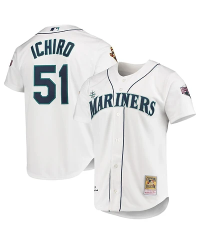 Men's Mitchell & Ness Ichiro Suzuki White Seattle Mariners 2001 Mlb All-Star Game Cooperstown Collection Authentic Jersey