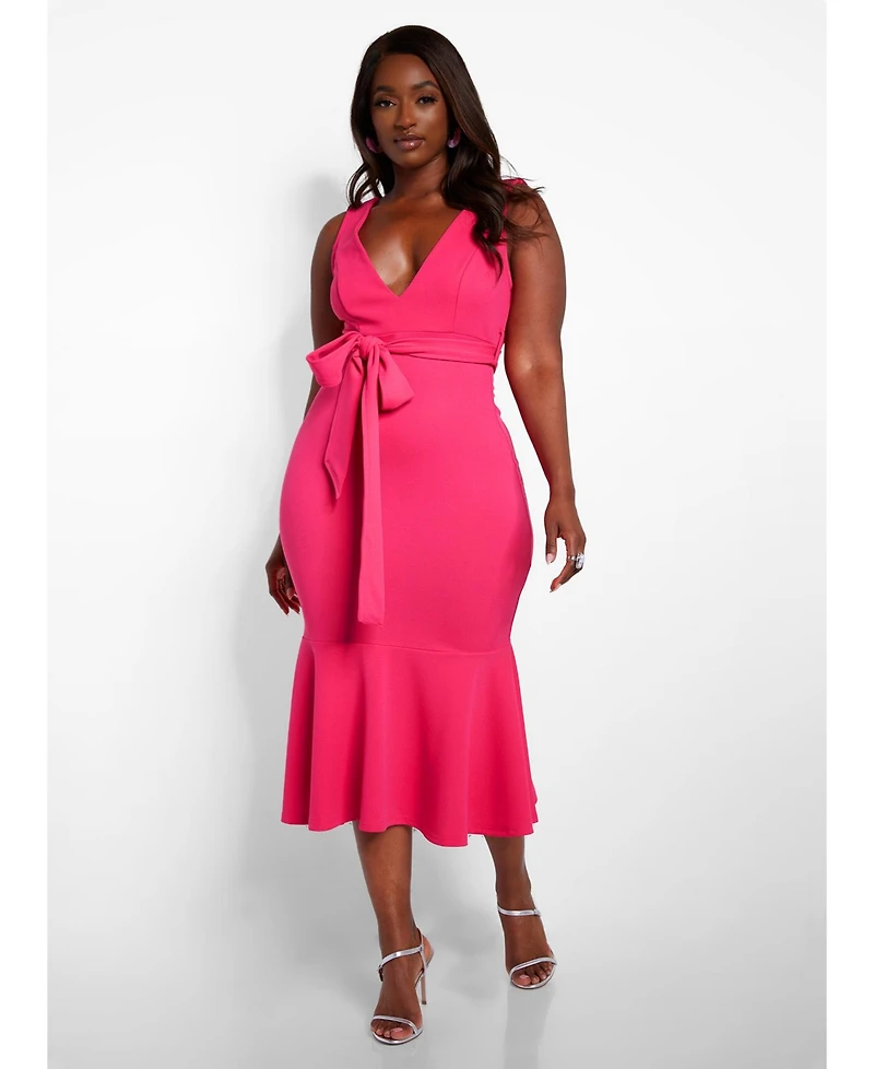 Rebdolls Women's Mermaid Midi Bodycon Dress