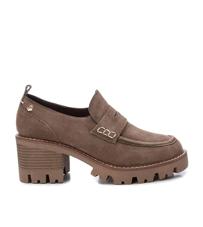 Carmela Collection, Women's Suede Heeled Moccasins By Xti