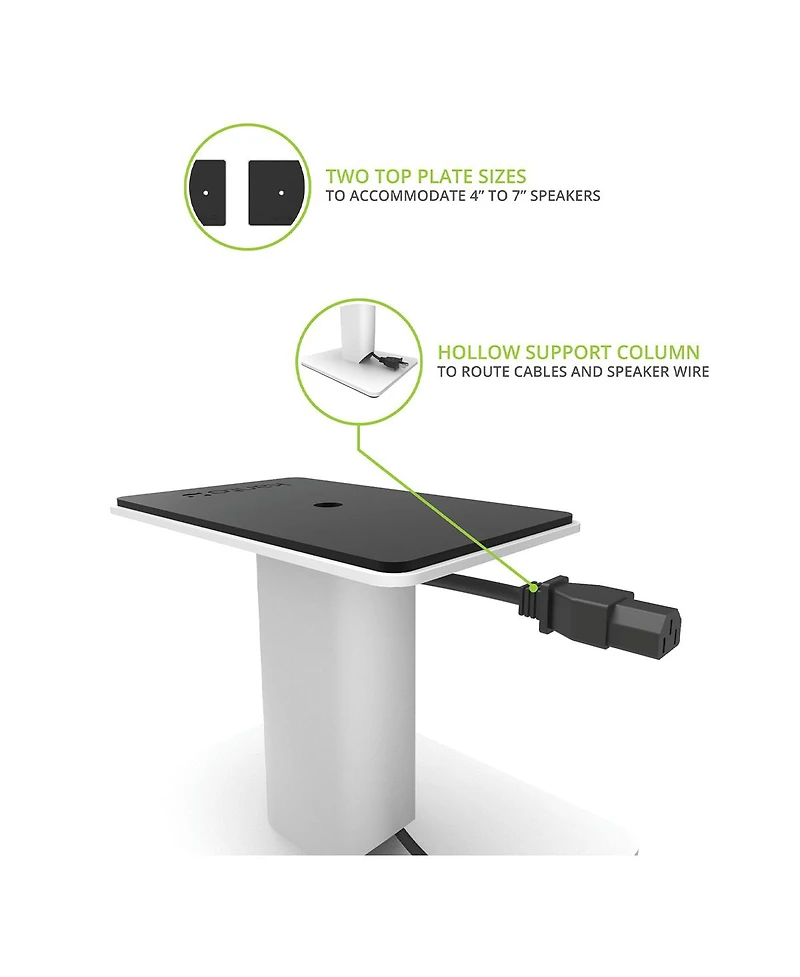 Kanto SP6HD 6" Universal Desktop Speaker Stands with Rotating Top Plates and Cable Management - Pair