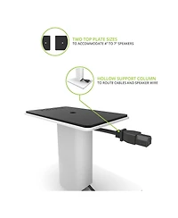 Kanto SP6HD 6" Universal Desktop Speaker Stands with Rotating Top Plates and Cable Management - Pair
