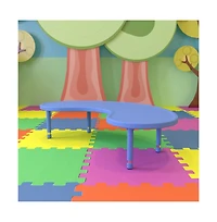 35"W X 65"L Half-Moon Plastic Height Adjustable Activity Table