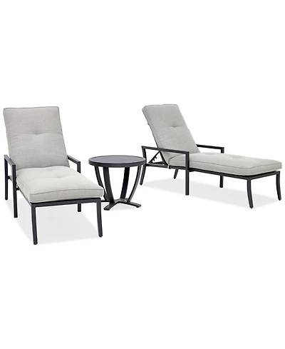 Astaire Outdoor 3-pc Chaise Set (2 Lounge Chairs + 1 End Table