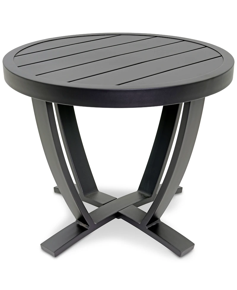 Astaire 24" Round Outdoor Slat Top End Table, Created for Macy's