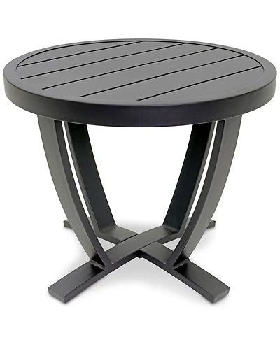 Astaire 24" Round Outdoor Slat Top End Table, Created for Macy's