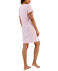 Charter Club Women's Cotton Printed Henley Sleepshirt, Created for Macy's