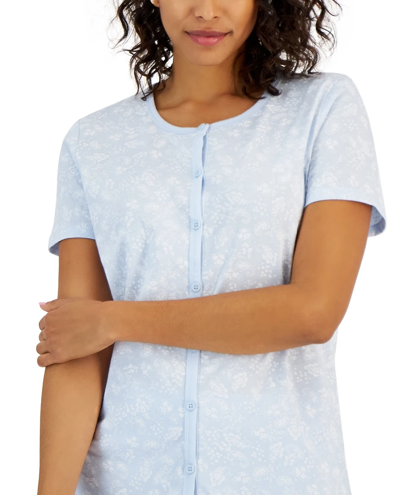 Charter Club Women's 2-Pc. Cotton Printed Cropped Pajamas Set, Created for Macy's