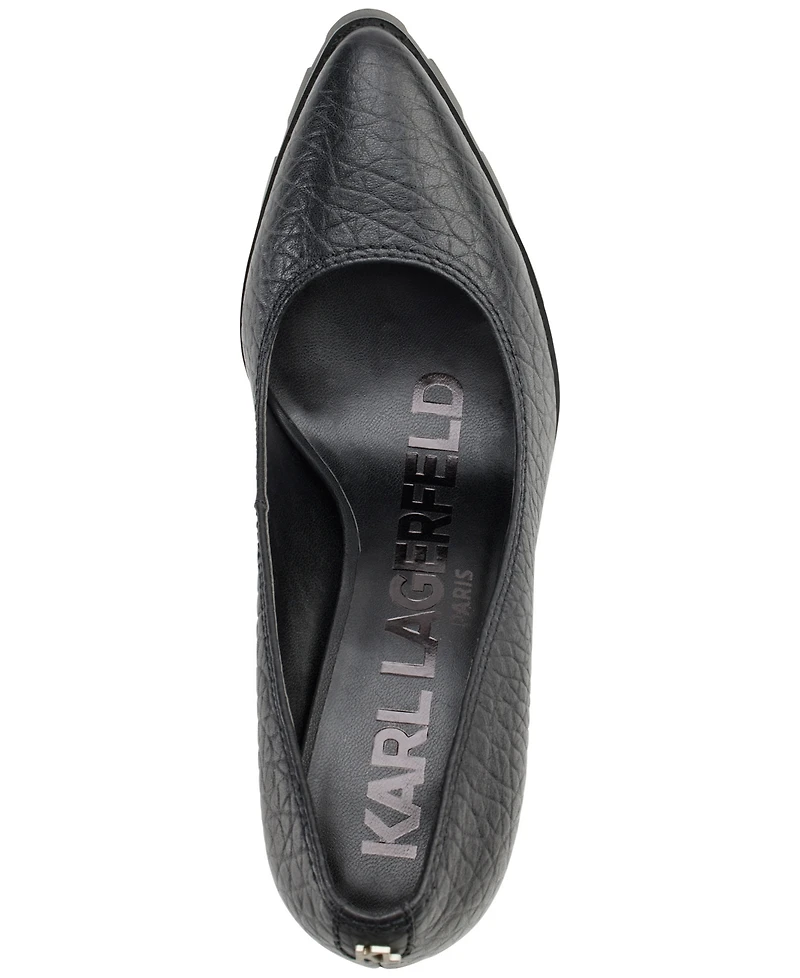 Karl Lagerfeld Paris Madelyn Slip On Pointed Toe Lug Sole Pumps