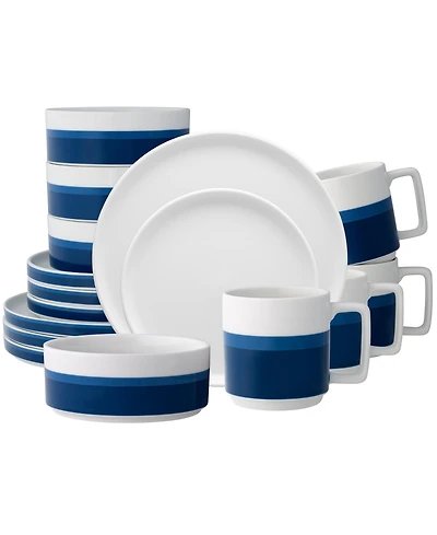 Noritake Colorstax Stripe 16-Piece Dinnerware Set, Service for 4