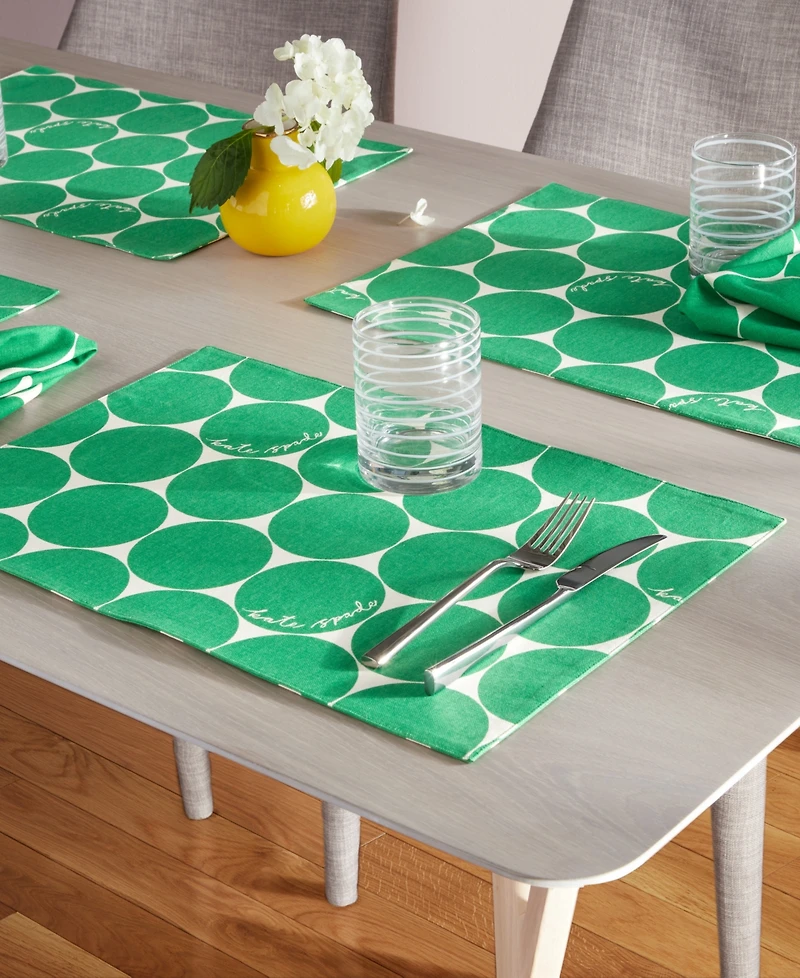 kate spade new york Joy Dot Reversible Placemats 4 Pack Set, 13" x 19"