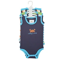 Luvable Friends Baby Boys Sleeveless Cotton Snap-Crotch Undershirts