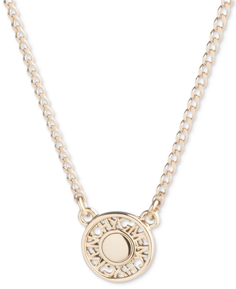 Givenchy Logo Embossed Coin Pendant Necklace, 16" + 3" extender