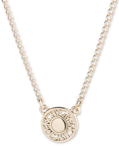 Givenchy Logo Embossed Coin Pendant Necklace, 16" + 3" extender