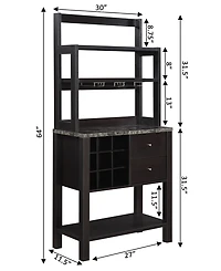 Convenience Concepts Newport 31" Medium Density Fiberboard (Mdf) 2 Drawer Serving Bar