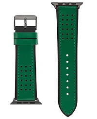 Vince Camuto Men's Green and Black Premium Leather Band with Perforated Pattern For 42mm, 44mm, 45mm, Ultra, Ultra2 Apple Watch