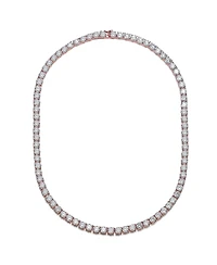 Classic 4mm Clear Round Cubic Zirconia Tennis Necklace