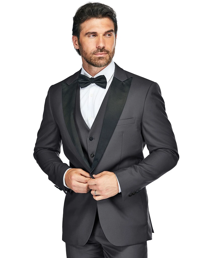 Gino Vitale Men's 3-Piece Slim Fit Tuxedo with Peak Lapel