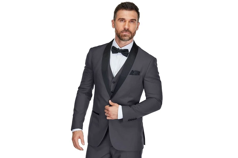 Gino Vitale Men's 3-Piece Slim Fit Shawl Lapel Tuxedo