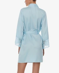 Flora by Nikrooz Kit Heart Lace Matte Charmeuse Wrap Robe