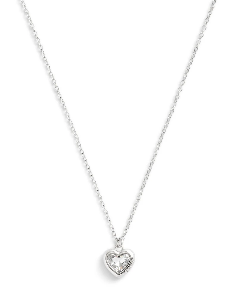 Coach Faux Stone Heart Pendant Necklace