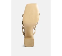 Valentina Womens strappy casual block heel sandals