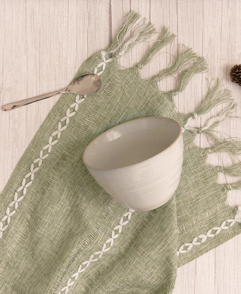 Euro Ceramica Neree 16 Pc. Double Bowl Dinnerware Set, Service for 4