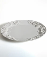 Euro Ceramica Pumpkin Leaf Oval Platter, 20"