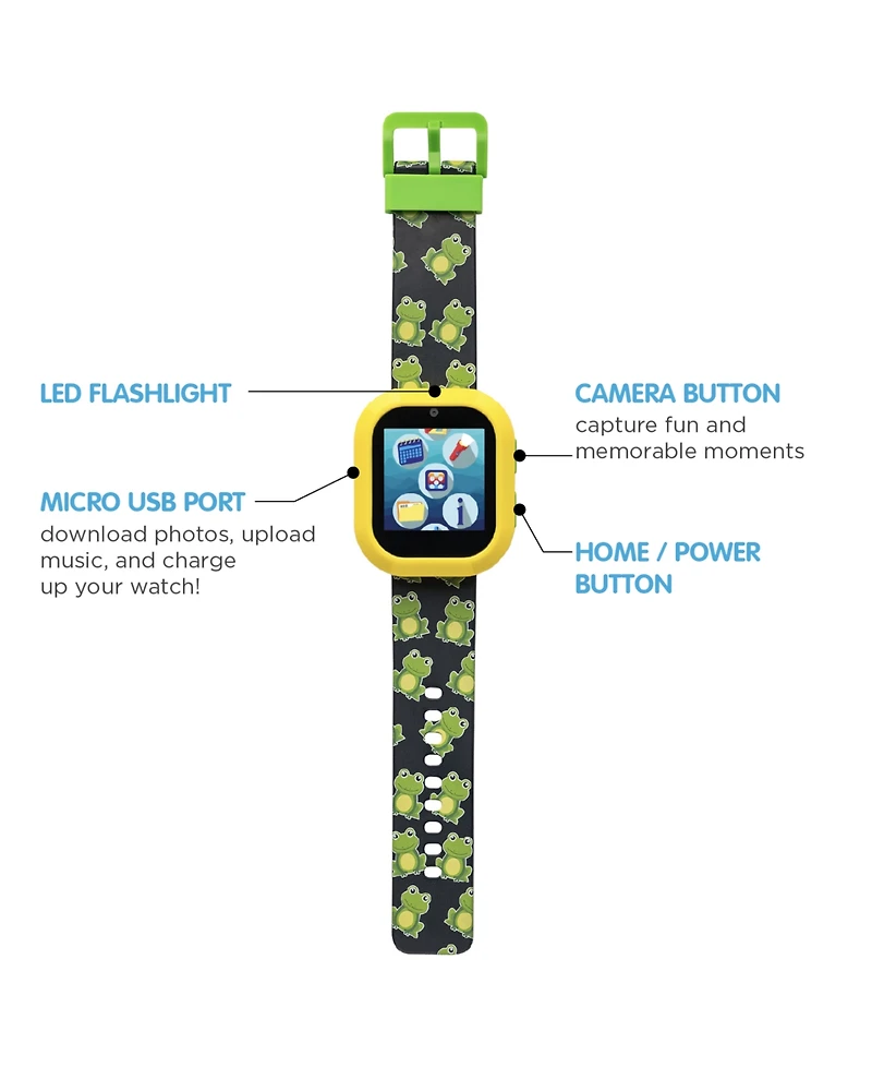 Playzoom V3 Boys Black and Yellow Silicone Smartwatch 42mm Gift Set