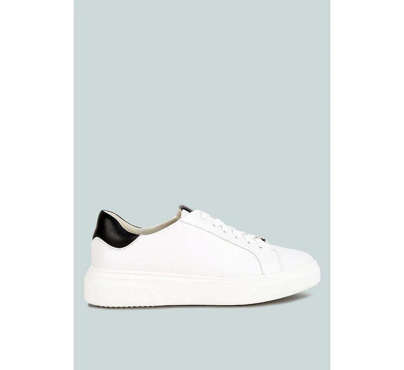 Schick Womens Lace Up Leather Sneakers