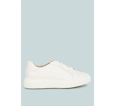 Schick Womens Lace Up Leather Sneakers