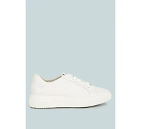 Schick Womens Lace Up Leather Sneakers