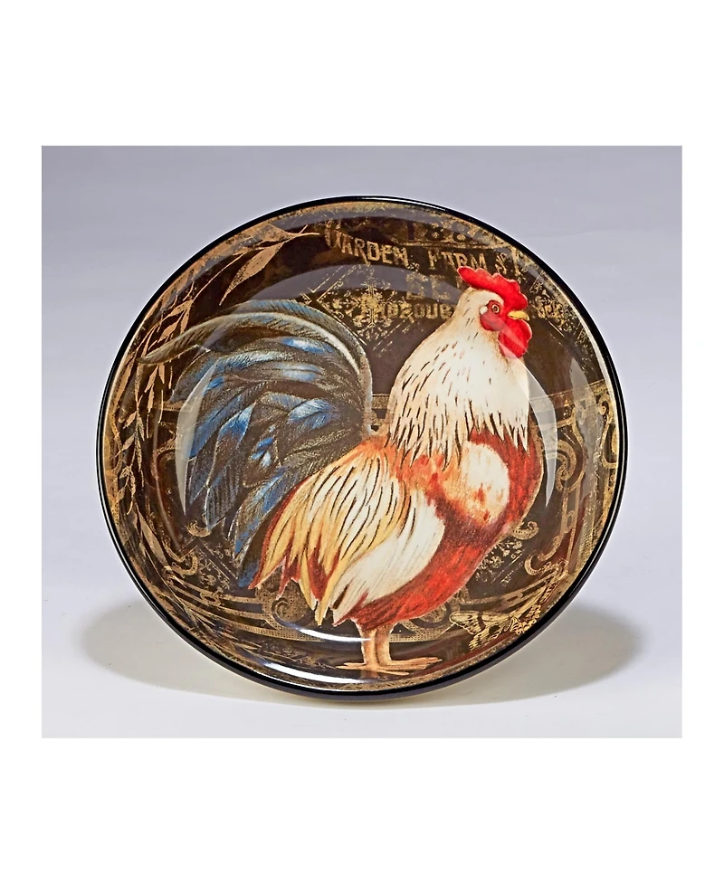 Certified International Gilded Rooster 4-Pc. Soup/Pasta Bowl