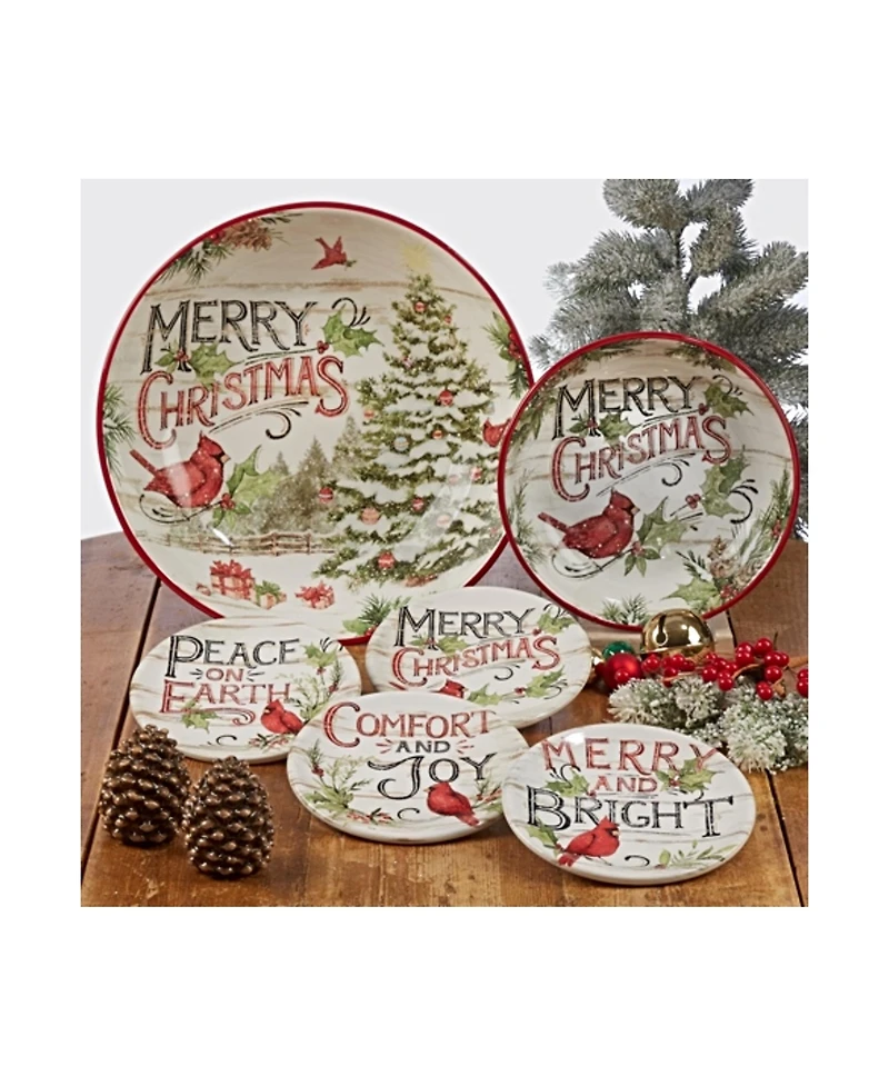 Certified International Evergreen Christmas 4 Piece Soup Bowl