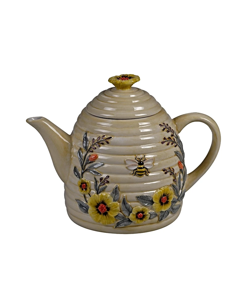 Certified International Bee Sweet 3-d Beehive Teapot