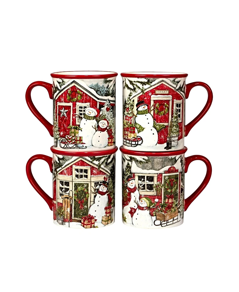Snowman's Farmhouse 16 Piece Dinnerware Set