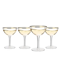 The Wine Savant Gold Rim Coupe Glasses, Set of 4