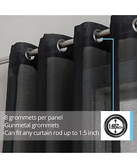Hlc.me 2 Piece Semi Sheer Voile Window Curtain Drapes Grommet Panels for Bedroom