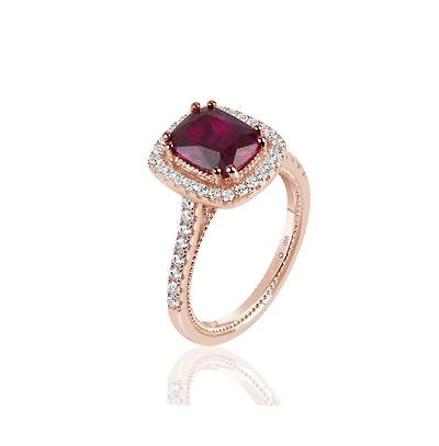 Suzy Levian Sterling Silver Elongated Cushion Cut Cubic Zirconia Solitaire Engagement Ring