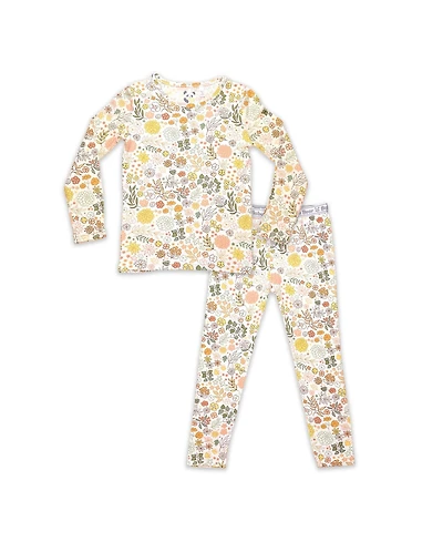 Bellabu Bear Toddler| Child Girls Fall Floral Set of 2 Piece Pajamas
