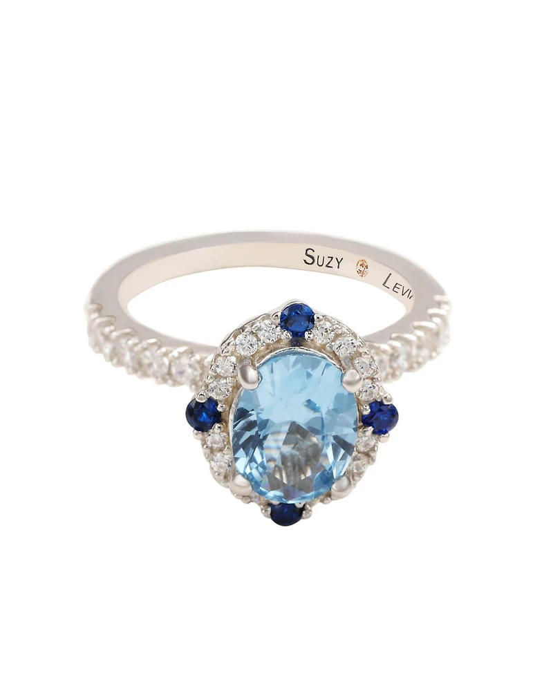 Suzy Levian Sterling Silver Cubic Zirconia Oval Ring