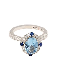 Suzy Levian Sterling Silver Cubic Zirconia Oval Ring