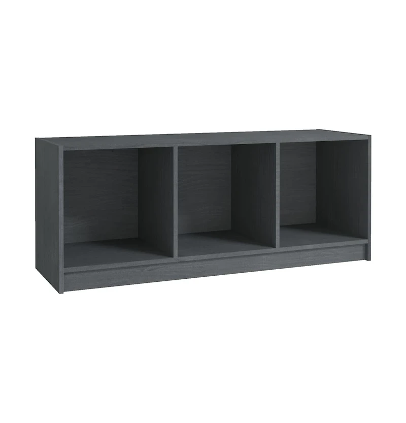 Tv Stand Gray 40.9"x13"x16.1" Solid Wood Pine