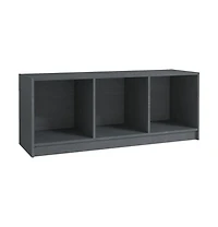 Tv Stand Gray 40.9"x13"x16.1" Solid Wood Pine