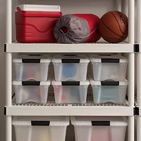 Iris 6 Pack 12qt Plastic Storage Bin with Lid and Secure Latching Buckles, Pearl