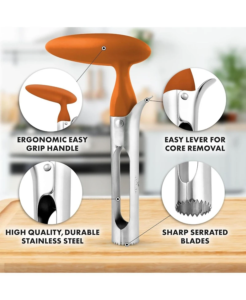 Zulay Kitchen Durable Stainless Steel Premium Apple Corer Remover