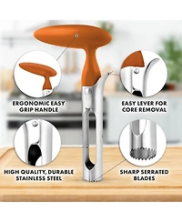 Zulay Kitchen Durable Stainless Steel Premium Apple Corer Remover