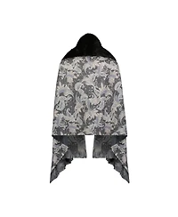 Laundry by Shelli Segal Women's Printed Wrap with Faux Fur Collar